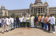 Karnataka Congress workers purify Vidhana Soudha with cow urine as BJPs corrupt term ends